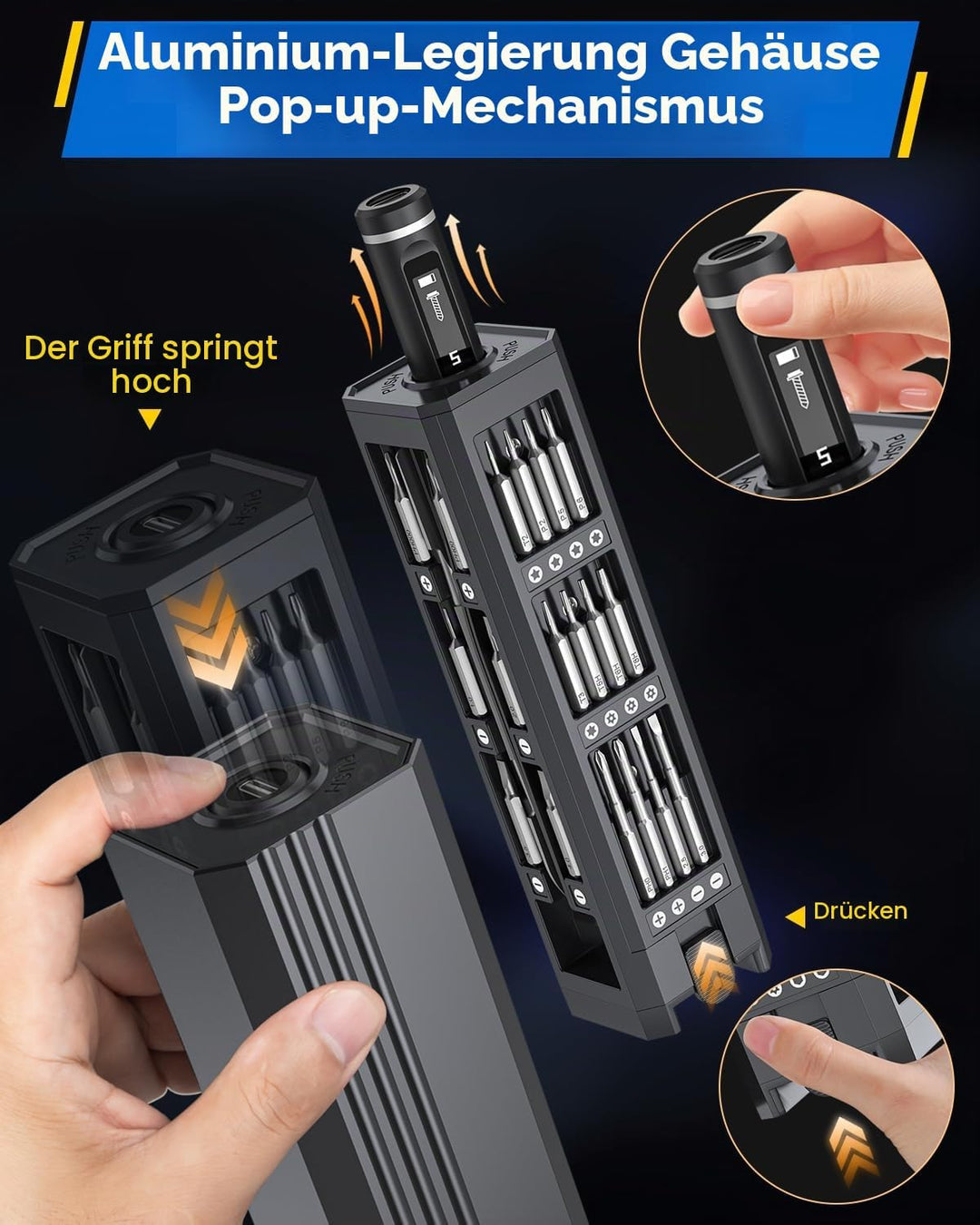 Mini Elektro Schraubendreher Set - 49 in 1 Magnetische Präzisions Electric Screwdriver - Akku Schrau