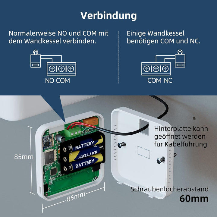 Beok WiFi Thermostat Für Gaskessel, Tuya Smart Raumthermostat Thermostate Heizung Digital LCD-Anzeig