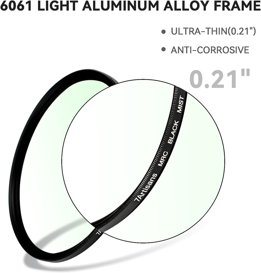 7artisans Black Mist Filter 1/8 Aluminiumlegierung, natürlicher weicher Diffusor-Effekt, weicher Fok