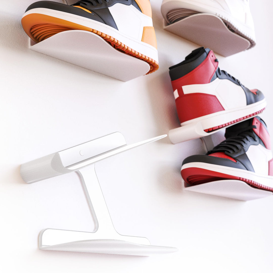 Mobilefox Sneaker Wandhalterung Schuh Halter Regal Schwebend Wandhalter Schuhablage Display Weiss We