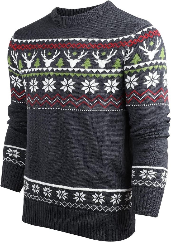 Danfiki Pullover Herren Herren Weihnachtspullover Sweater Christmas Pullover Rundhals Warme Strickpu