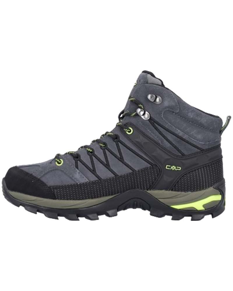 CMP Unisex Kinder Kids Rigel Mid Trekking Shoes Wp Wanderschuhe 40 EU Grau Gelb Fluo, 40 EU Grau Gel