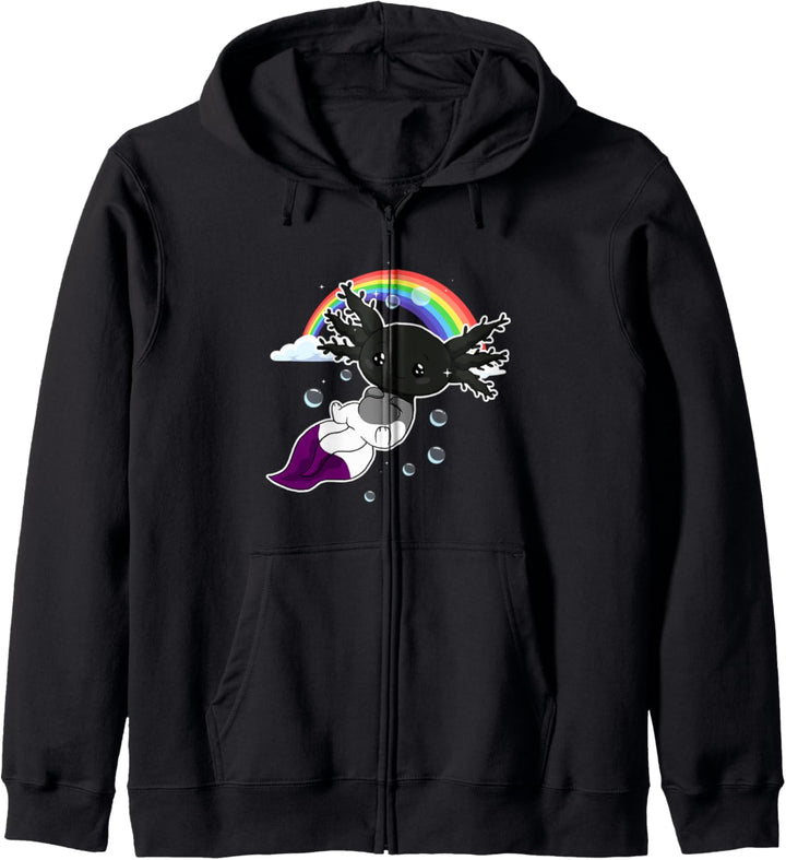 Subtiler Asexual Pride Flog Axolotl LGBTQ Kapuzenjacke