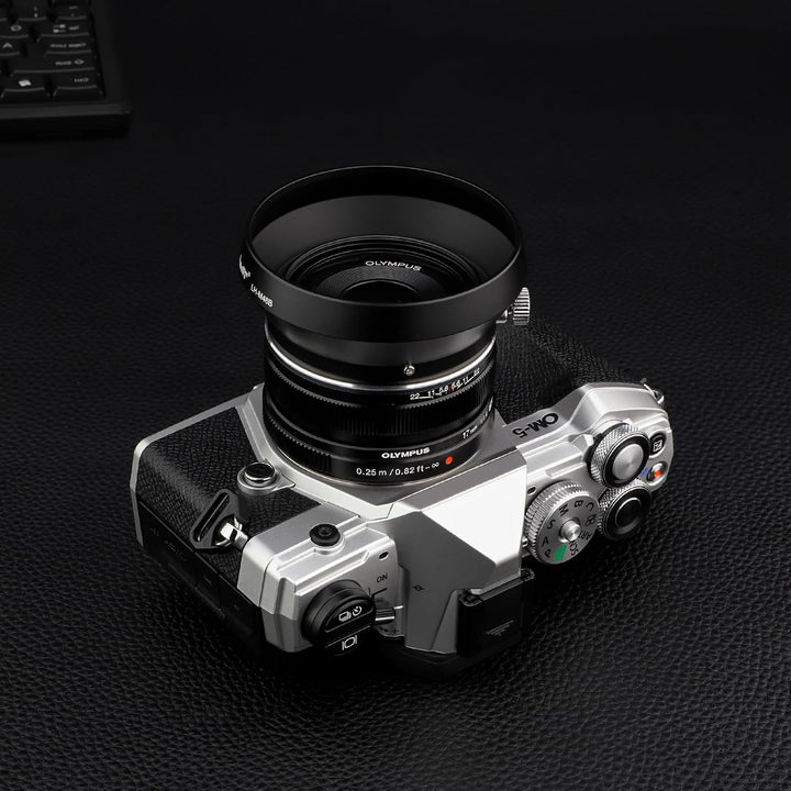 Haoge LH-M48B Gegenlichtblende aus Metall für Olympus M.ZUIKO Digital 17mm F1.8 1:1.8 Objektiv erset