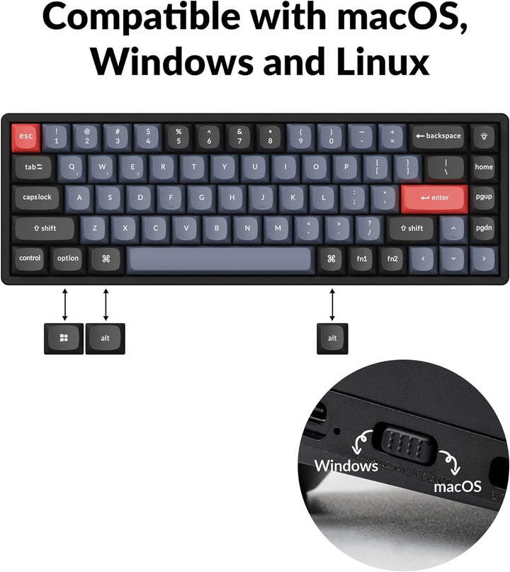 Keychron K6 Pro Wireless Custom Mechanical Keyboard, QMK programmierbares Makro, Hot-Swap-fähiger Ke