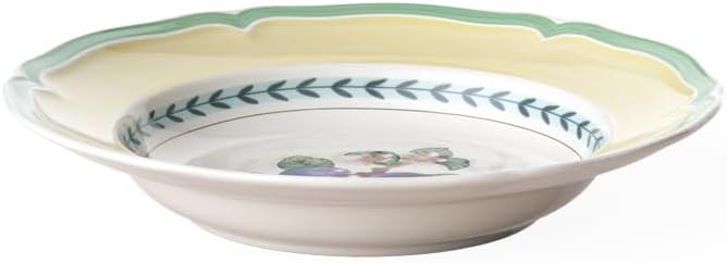 Villeroy und Boch French Garden Valence Suppenteller, 23 cm, Premium Porzellan, Weiss/Bunt