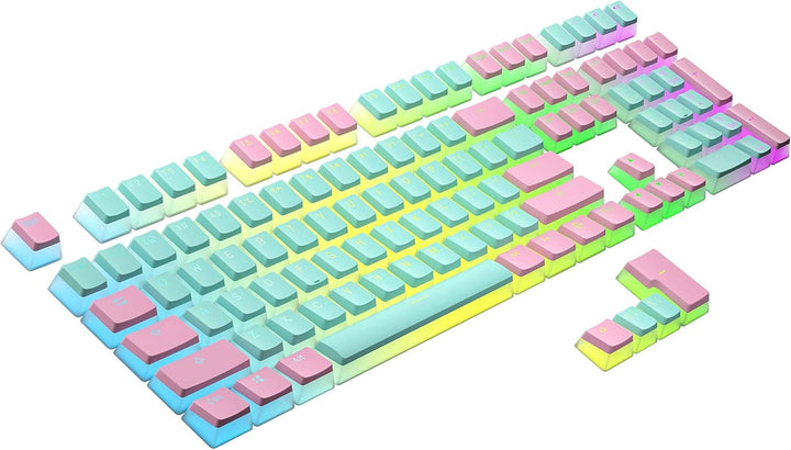 Ranked Pudding PBT-Tastenkappen | 112 Double Shot Transluzent ANSI US- und ISO-Layout | OEM-Profil f