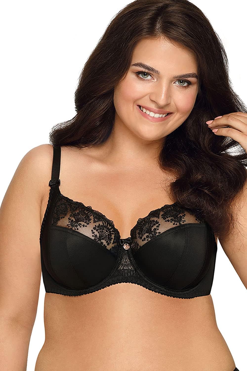 AVA Dame Soft-BH Träger Stickerei Schleife 1922 Freesia 65E Schwarz, 65E Schwarz