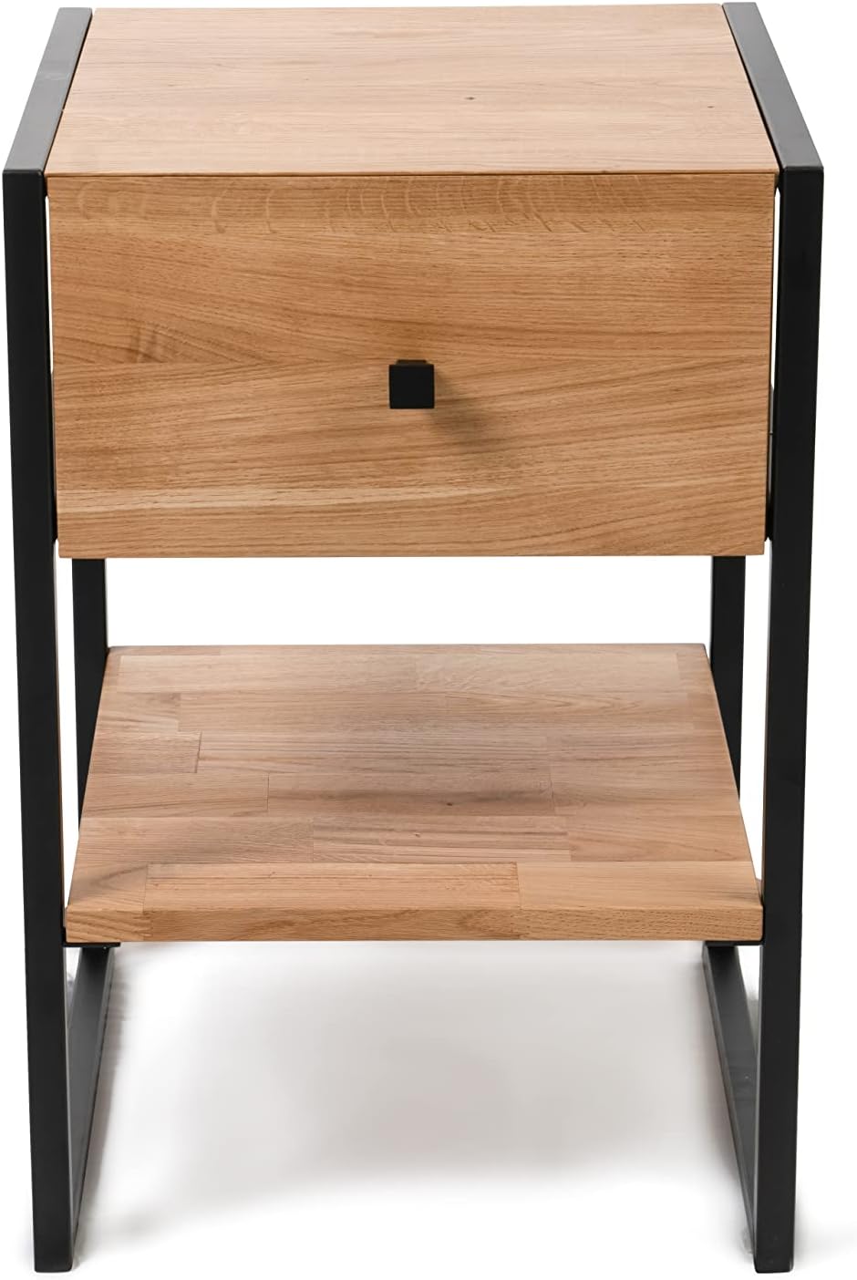 M2 Kollektion Bolzano1 Beistelltisch, Eiche, Holz Wildeiche, Metall Schwarz, 40x60x40