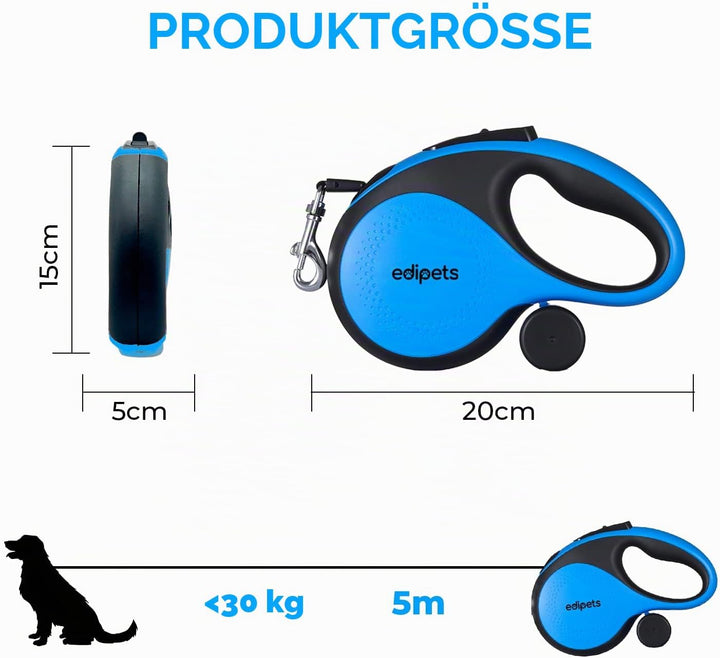 Edipets, Hundeleine, Ausziehbar und Einziehbar, 5 m, 8 m, Flexibel, für Training und Spaziergänge, f