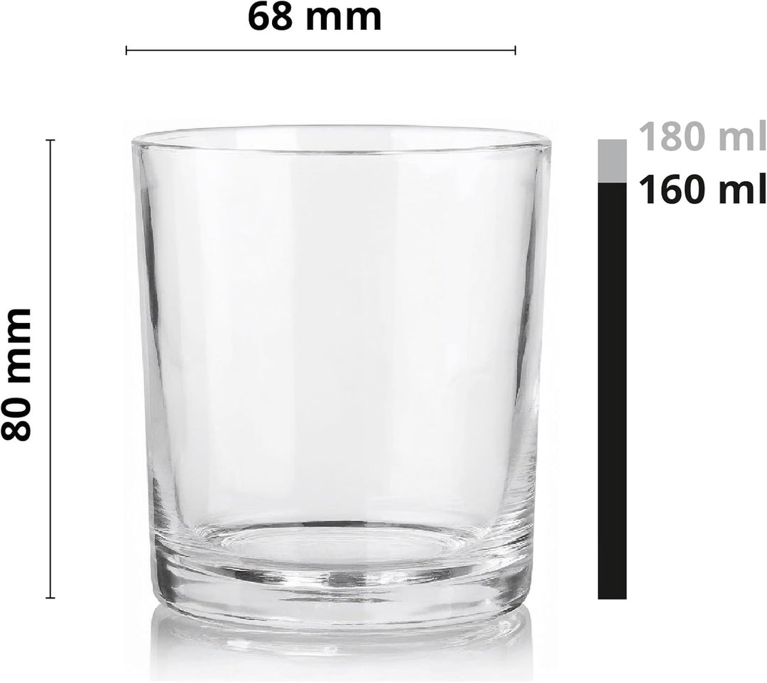 Glasmark KROSNO 1992 Kerzengläser Set 6 Stück Kerzen Gläser zum Kerzenmachen Transparent Leer DIY 18