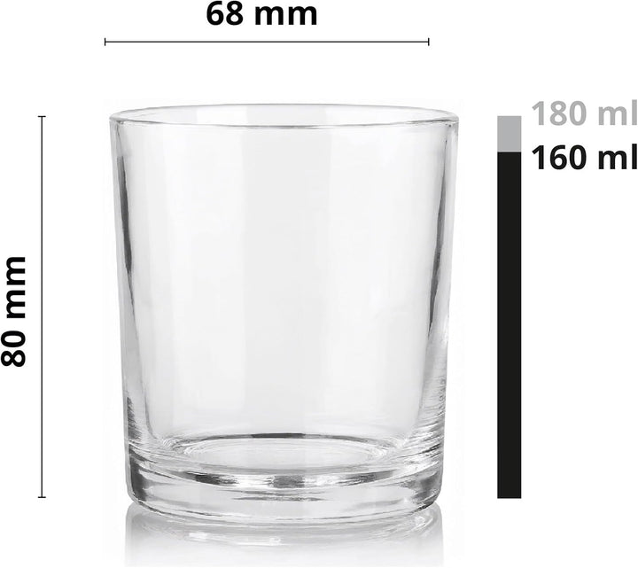 Glasmark KROSNO 1992 Kerzengläser Set 6 Stück Kerzen Gläser zum Kerzenmachen Transparent Leer DIY 18
