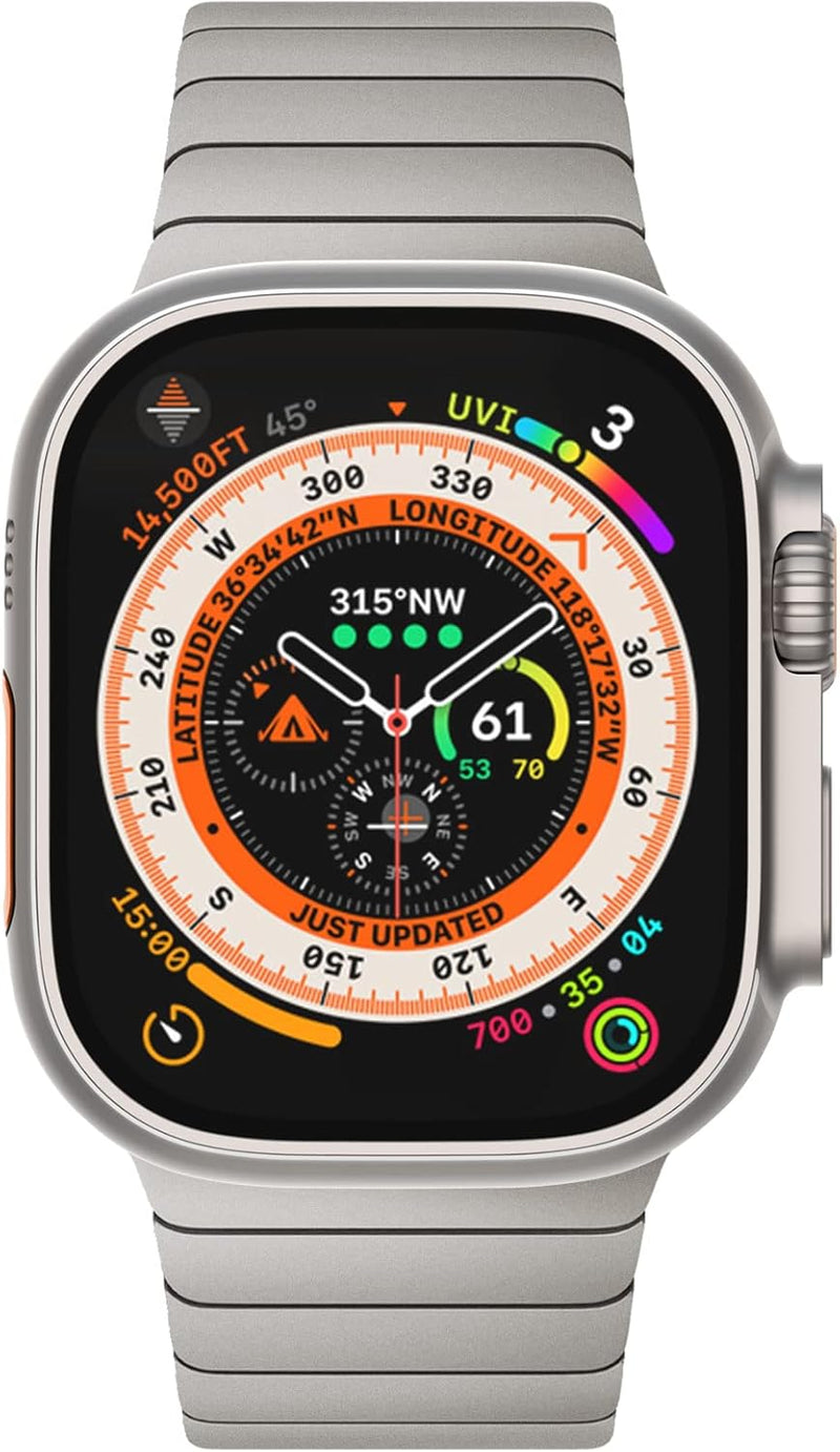 NewWays 49mm 45mm 44mm 42mm Kompatibel mit Apple Watch Armband,Edelstahl Gliederarmband Ersatzarmbän