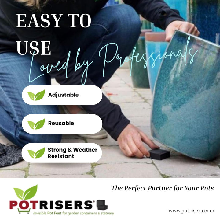 POTRISERS PRB2-12 unsichtbare Topffüsse, gross, 5,1 cm, erhöht bis zu 4 Blumentöpfe oder Statuen, fü