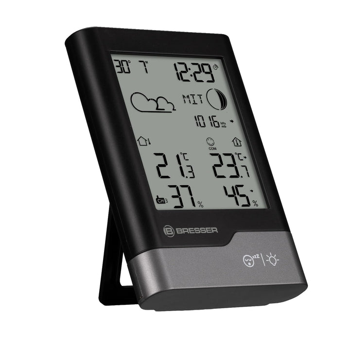 Bresser Funkwetterstation mit Aussensensor Temperatur, Luftfeuchtigkeit, Wettervorhersage, Frostwarn
