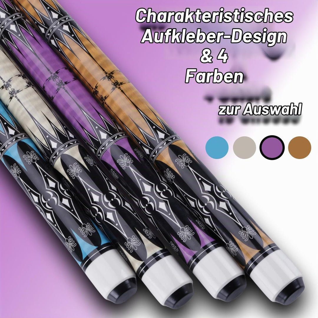 58" Pool Billard Queue with 13mm Tip,19 20 oz Billiard Cue,Schwarz oder Weiss，1/2 Maple Queue Sticks