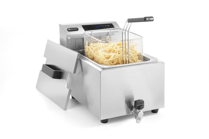 HENDI Fritteuse Mastercook, Digital, Tischfriteuse, Sicherhetsthermostat, Frittierkorb mit extra lan