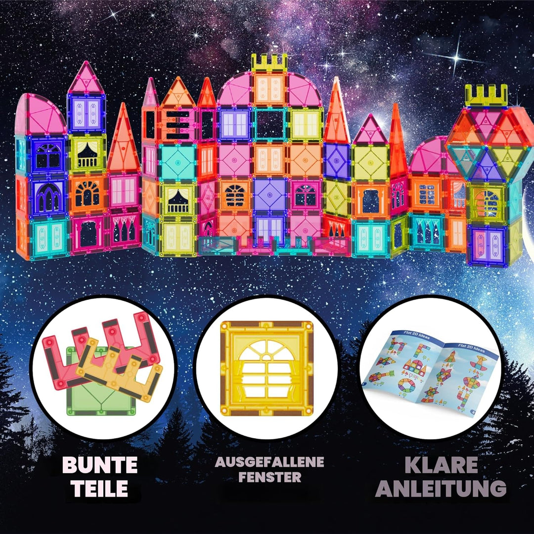 Desire Deluxe Magnetische Fliesen Bausteine Set Spielzeug für Mädchen & Jungen ab 3 Jahren – Pädagog