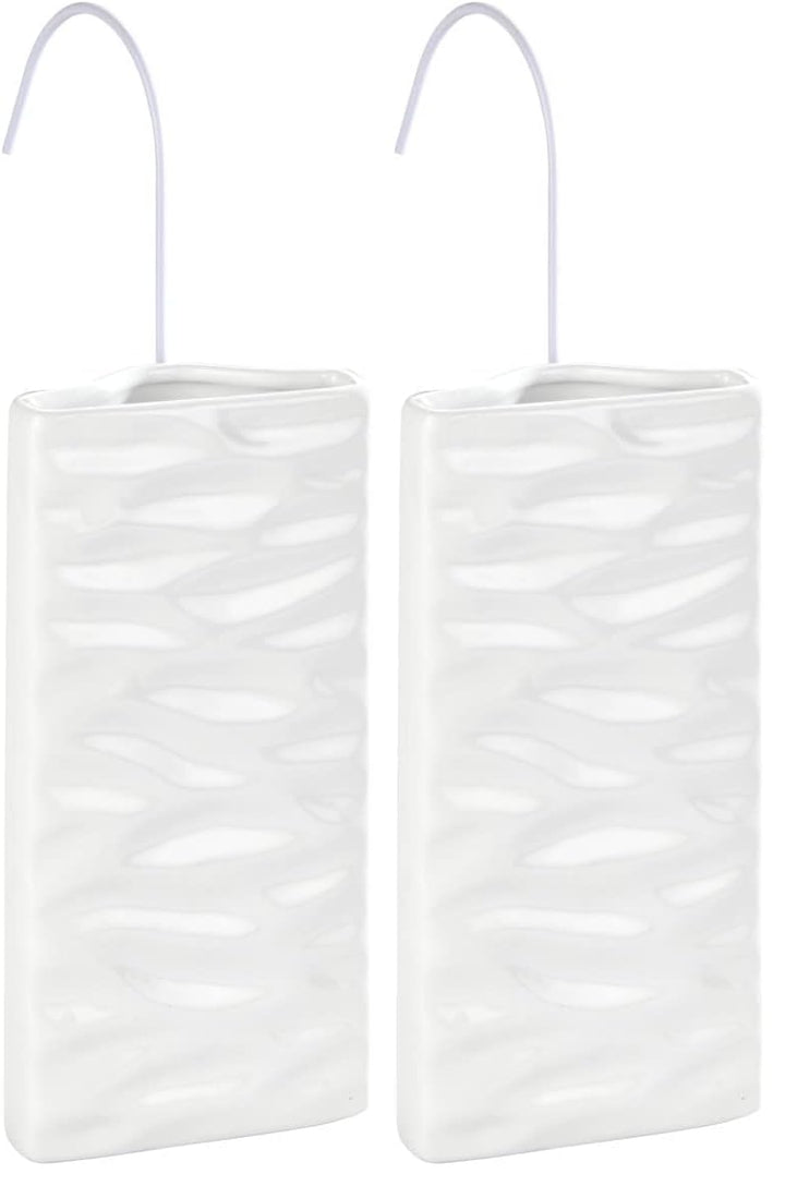 WENKO Keramik Luftbefeuchter Wellen, zum Aufhängen an Rippen-Heizungen, flache Form, Weiss (Packung