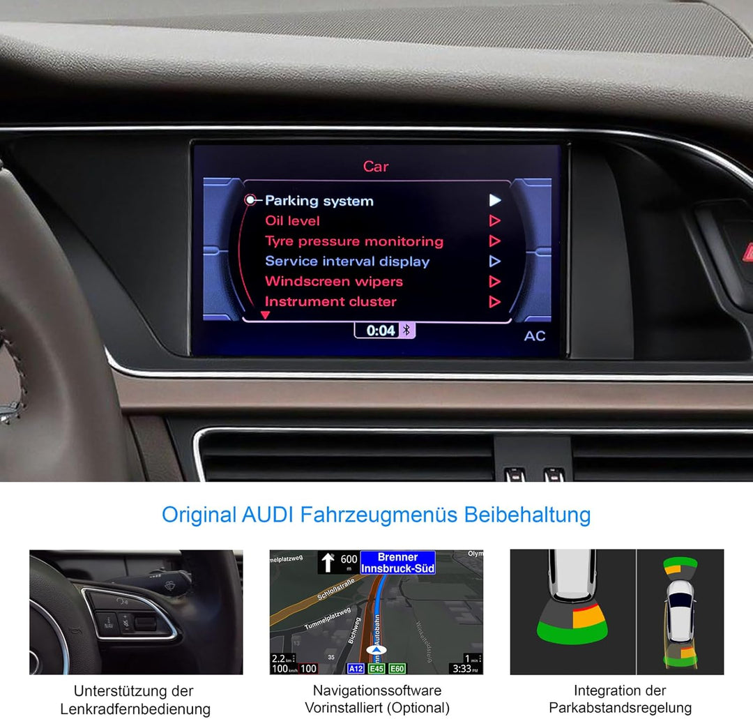 DYNAVIN Android Autoradio Navi für Audi A4 A5 Q5 S4 S5 mit MMI 3G / 3G+ Radio, 7 Zoll Radio mit Wire