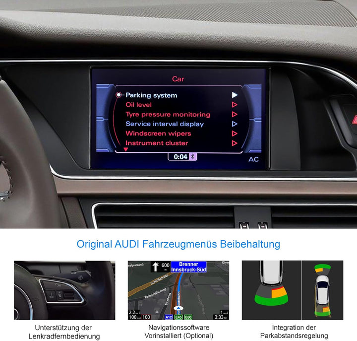 DYNAVIN Android Autoradio Navi für Audi A4 A5 Q5 S4 S5 mit MMI 3G / 3G+ Radio, 7 Zoll Radio mit Wire