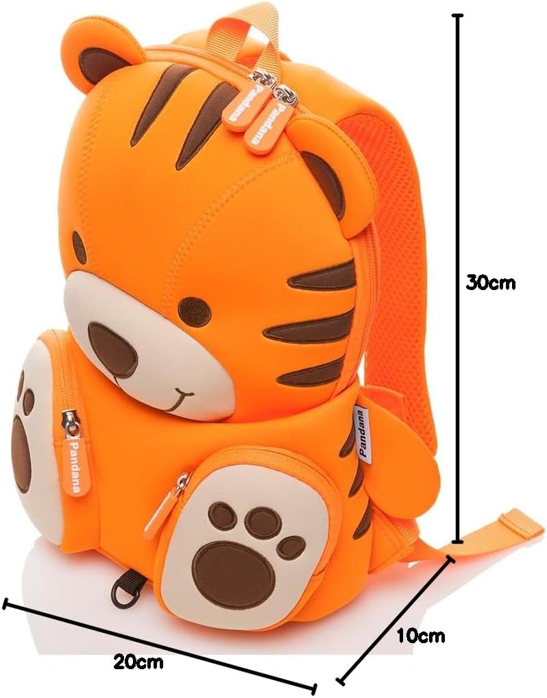 Pandana Kleiner Kinderrucksack Tommy Tiger mit Brustgurt für Jungen und Mädchen von 2-5 Jahren, Kind