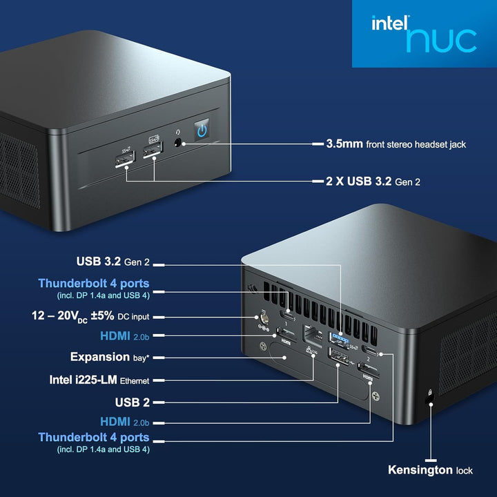NUC geeignet für Intel NUC 12 Pro, ASUS NUC 12 Pro Wall Street Canyon Mini PC, i5-1240P, Barebone, 8