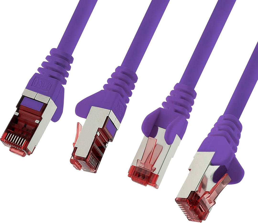 Netzwerkkabel Cat.6 3m violett - 10 x Ethernetkabel Lankabel Cat6 Lan Netzwerk Kabel Sftp Pimf Patch