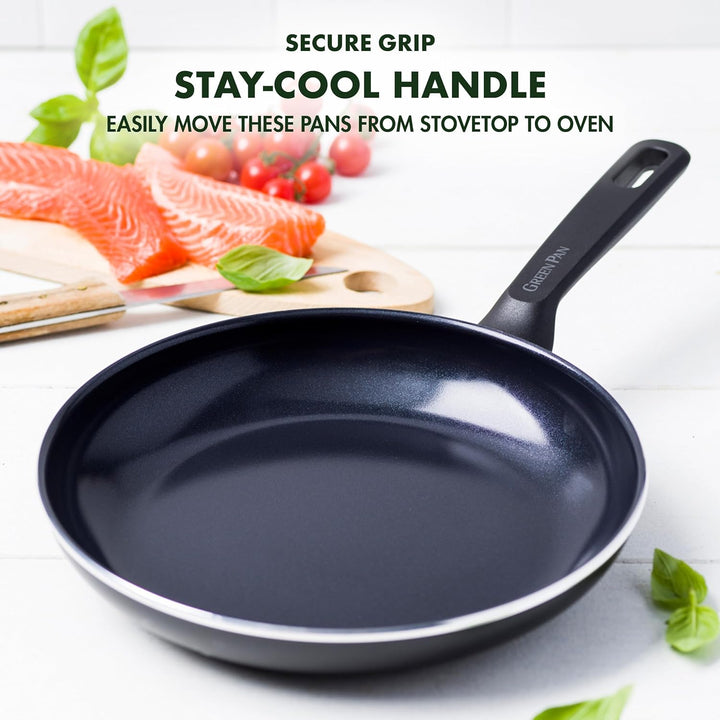 GreenPan Memphis Bratpfanne (24 cm), gesunde keramische Antihaftbeschichtung, PFAS-frei, induktionsg