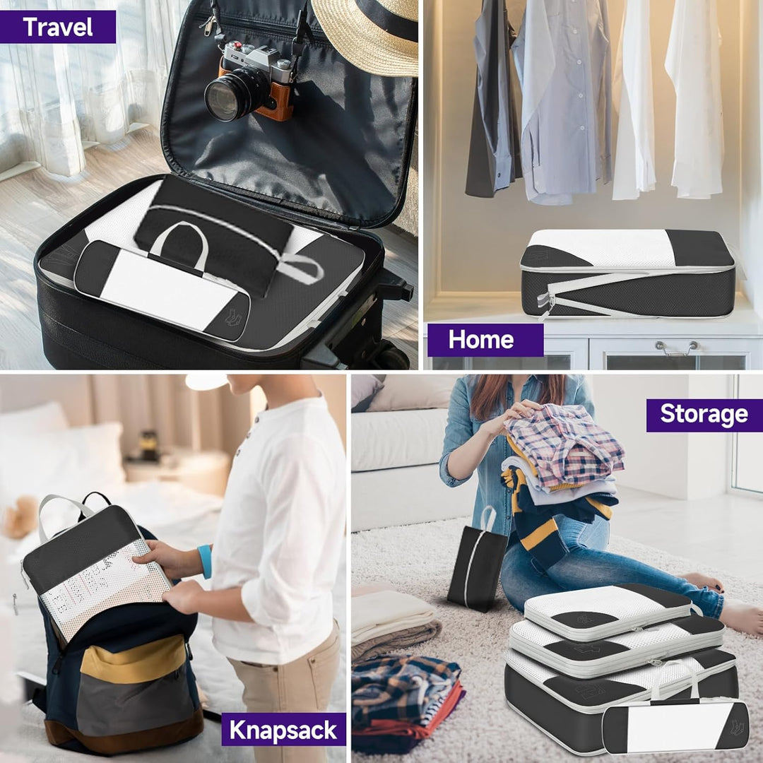 SWIHELP Kompressions-Packwürfel-6Set, Reise-Organizer, Taschen, erweiterbar, unverzichtbar für Koffe