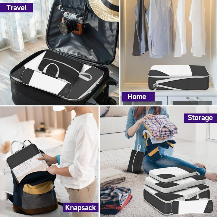 SWIHELP Kompressions-Packwürfel-6Set, Reise-Organizer, Taschen, erweiterbar, unverzichtbar für Koffe