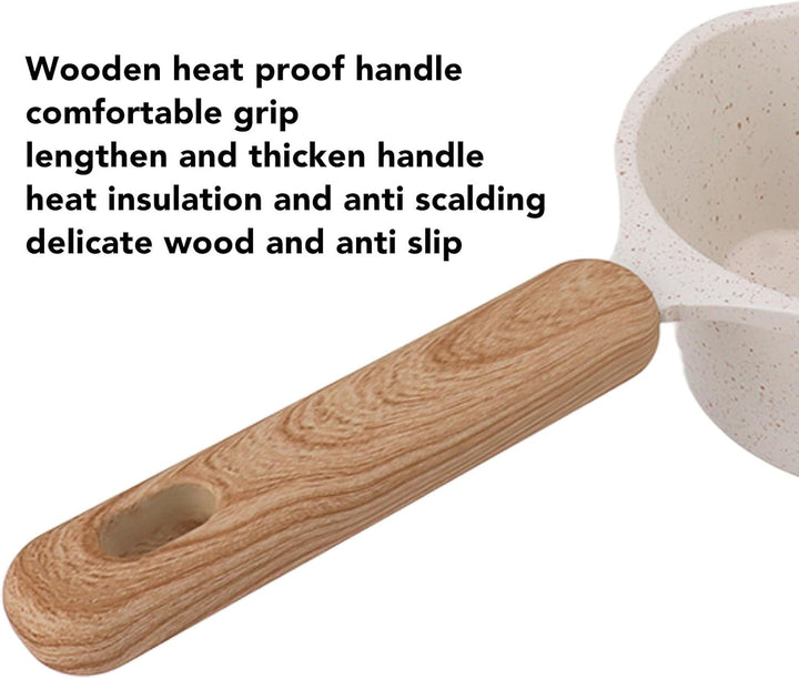 Antihaftbeschichteter Kleiner Topf, Kleiner Weisser Sossentopf, Milchtopf Mit Flachem Boden, Multifu