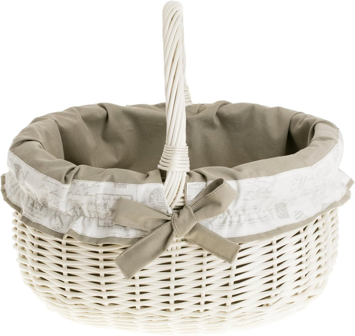 e-wicker24 Einkaufskorb Weide Geflochtener Korb mit Henkel Aufbewahrungskorb Leicht Picknickkorb Ges