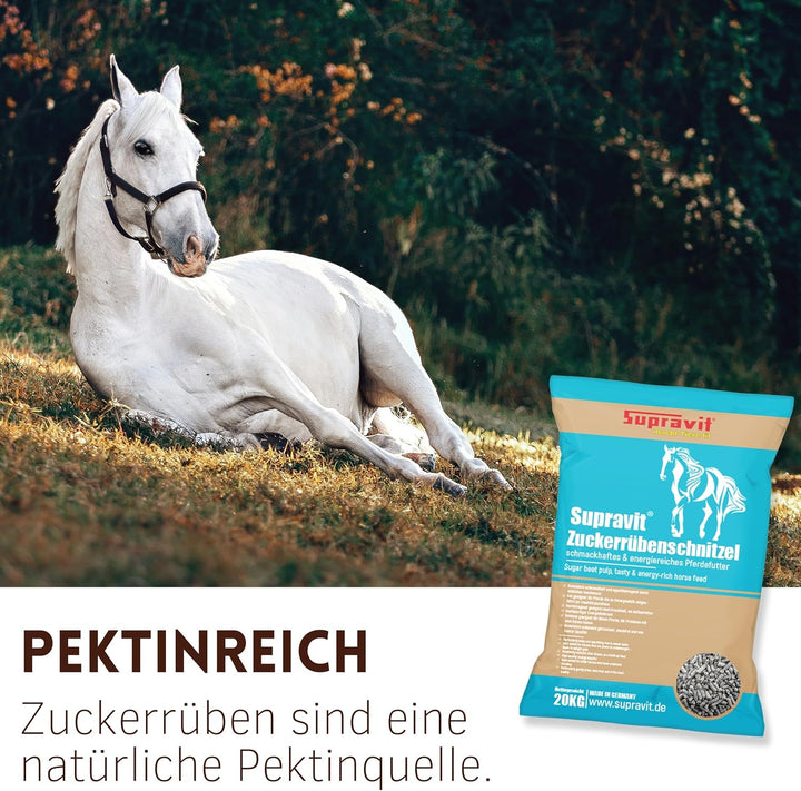 Supravit Rübenschnitzel 20kg | schmackhaftes & energiereiches Pferdefutter | Zuckerrübenschnitzel fü