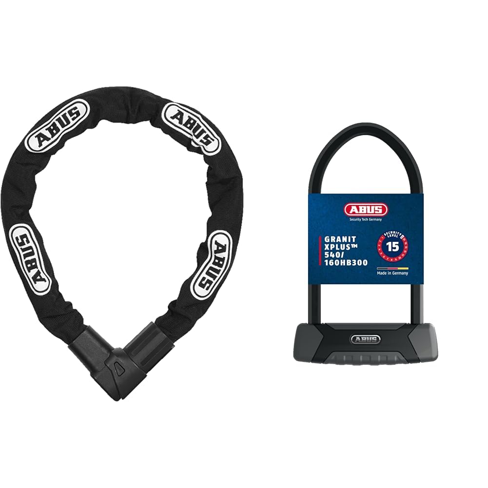ABUS Kettenschloss Citychain 1010/110 & Bügelschloss Granit XPlus 540 + USH-Halterung - Fahrradschlo