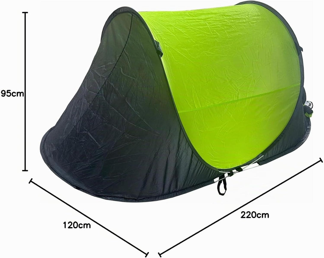 Pop Up Wurfzelt für 2 Personen blau grün Outdoor Campingzelt Trekking Festival, Grün