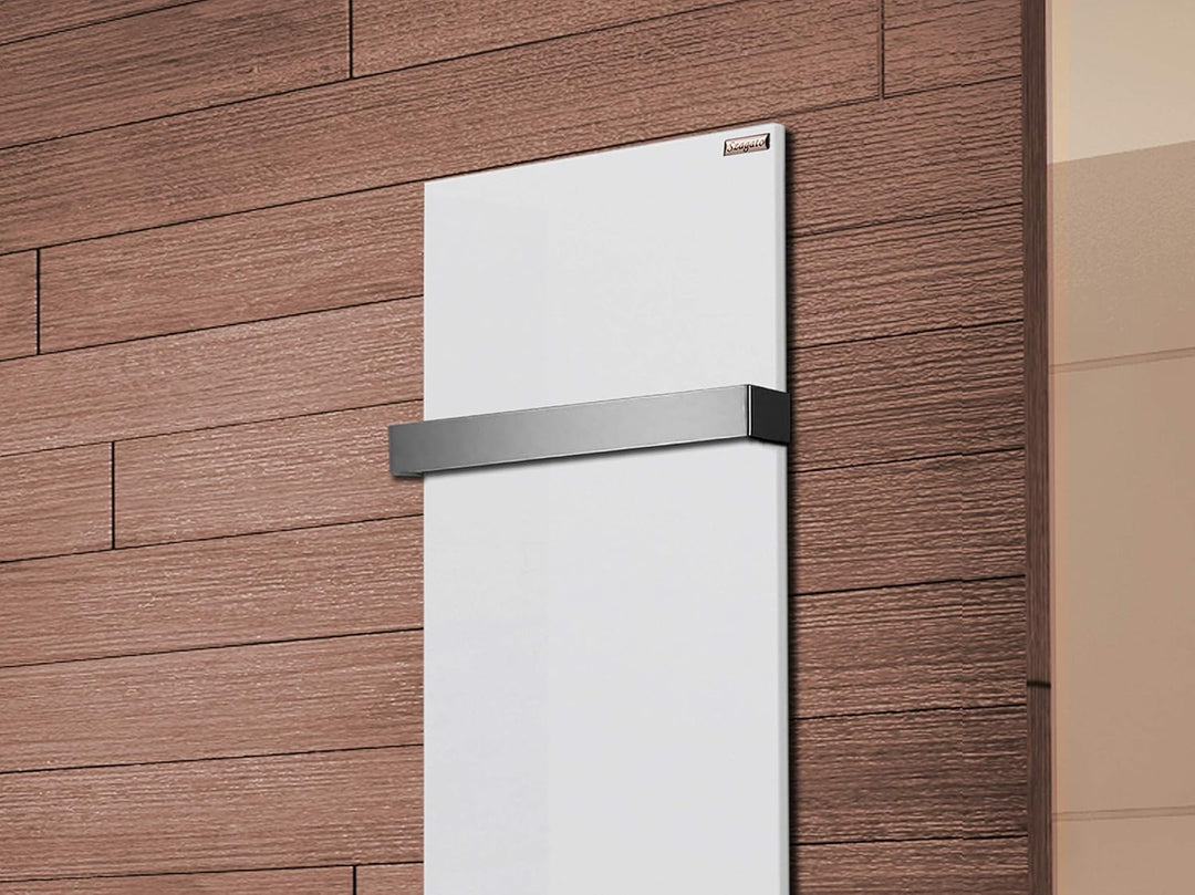 Badheizkörper Design Mirror Steel 2, HxB: 120 x 47 cm, 799 Watt, weiss + 1 Handtuchhalter (50mm) Sza