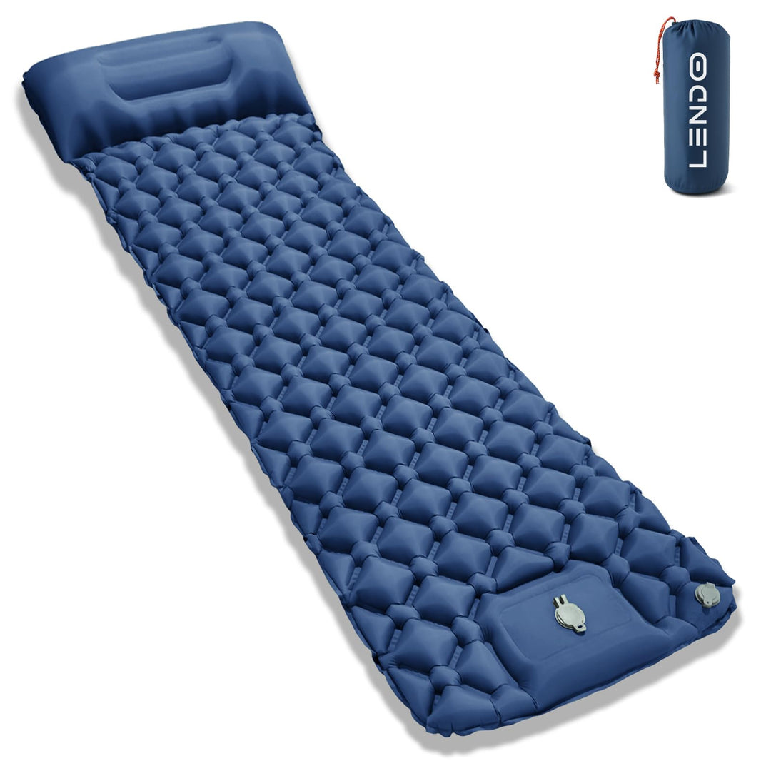 LENDOO Ultraleichte Aufblasbare Isomatte, 195cm*60cm Isomatte Selbstaufblasend Mit Aufblasbarem Kiss