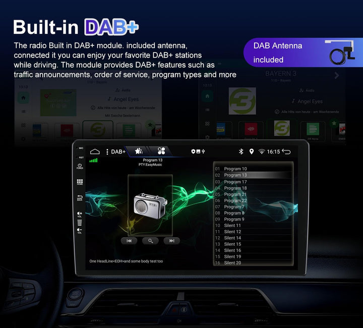 Integriertes DAB – 10 Zoll HD Touchscreen Android 12 Autoradio GPS Navi für Nissan X-Trail T32 2013–
