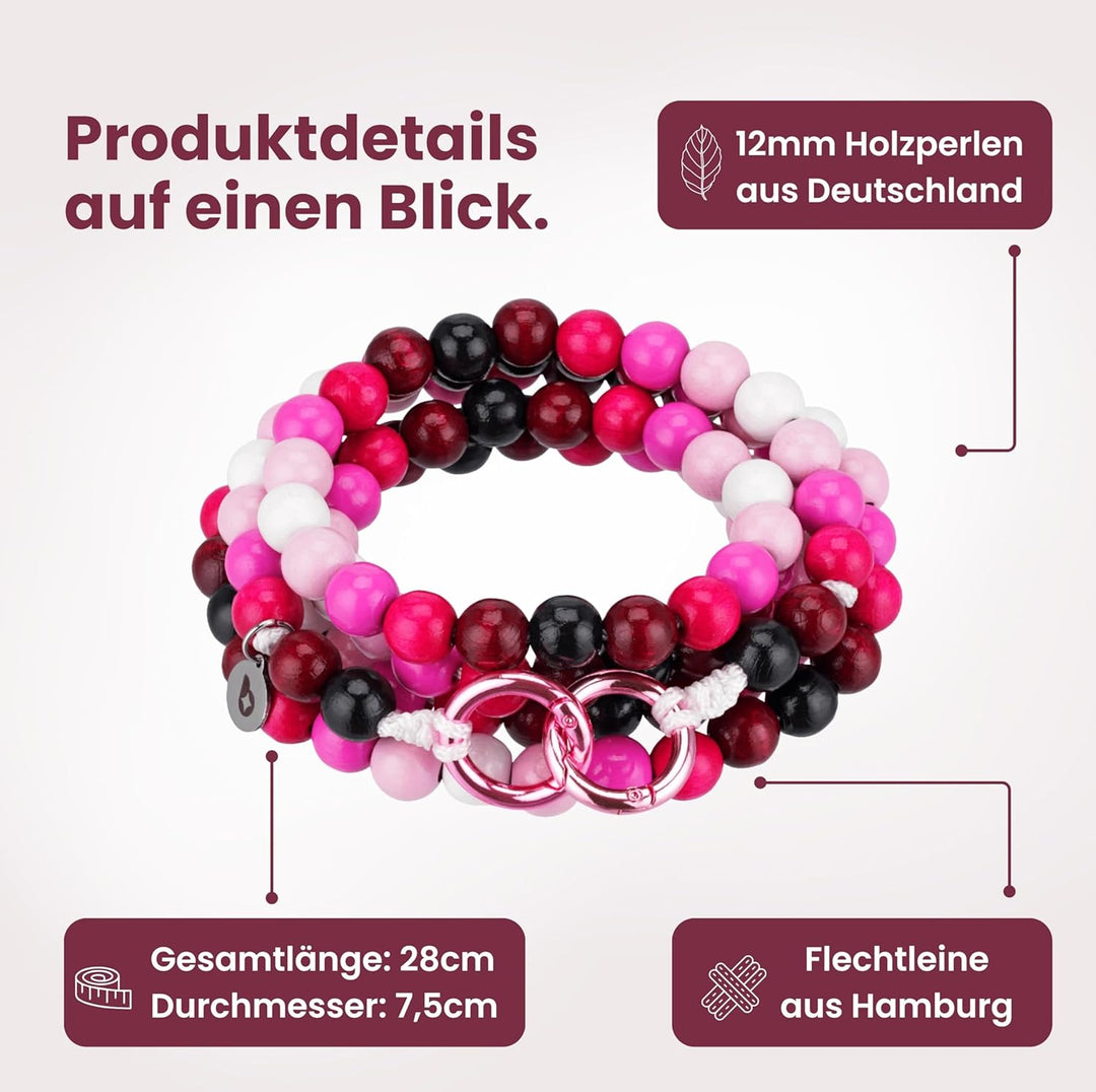 beadstars Perlen Handykette Universal zum Umhängen inkl. Patch und Geschenkbox, handgefertigt in Deu
