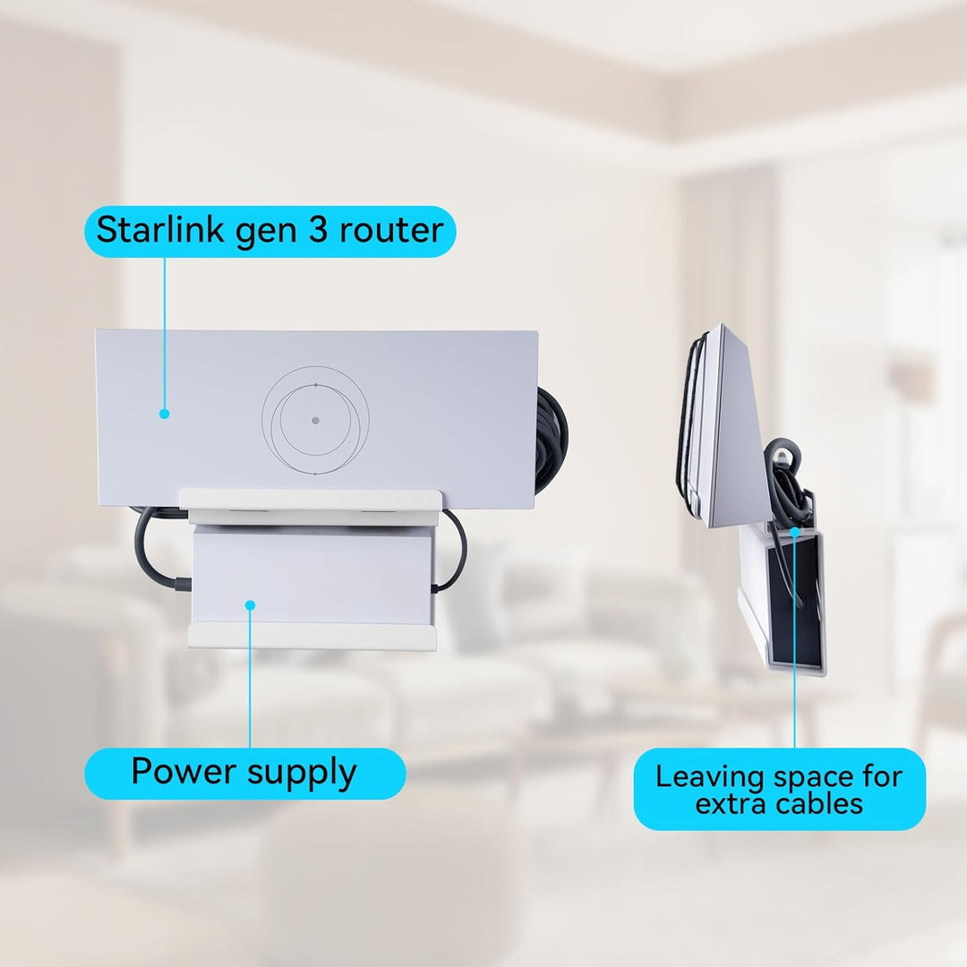 Shinar Metall Wandhalterung Halterung Kompatibel für Starlink Gen 3 Mesh Router und Netzteil All in