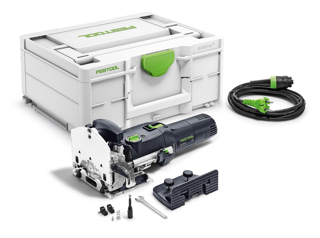 Festool Dübelfräse DF 500 Q-Plus DOMINO (mit DOMINO Fräser, Zusatzanschlag, Gabelschlüssel), im Syst