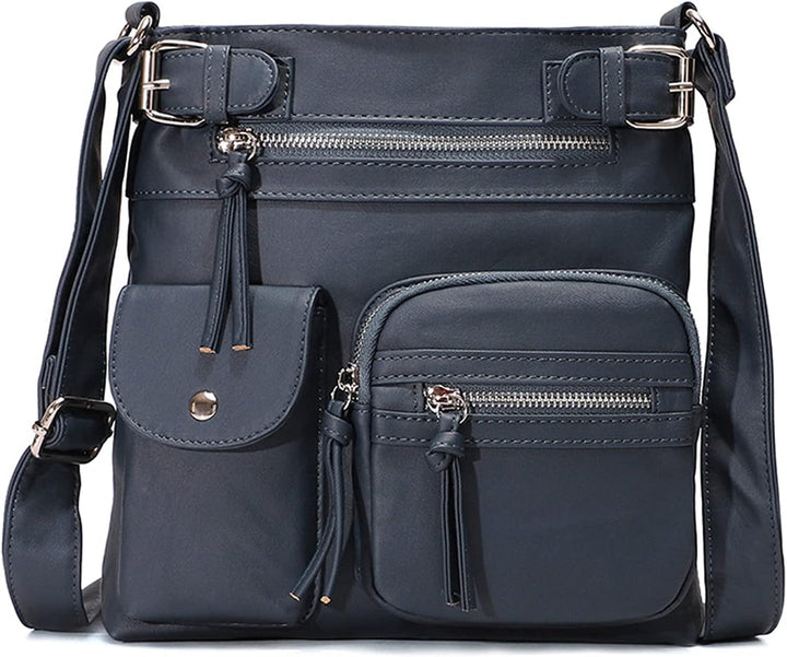 FANDARE Leichte Schultertasche Umhängetaschen Damen Schulranzen Handtaschen Klein Frauen PU Leder Wa