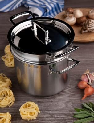 Le Creuset Pastatopf aus 3-ply Edelstahl mit Deckel und Sieb, Ø 20 cm, Für alle Herdarten inkl. Indu