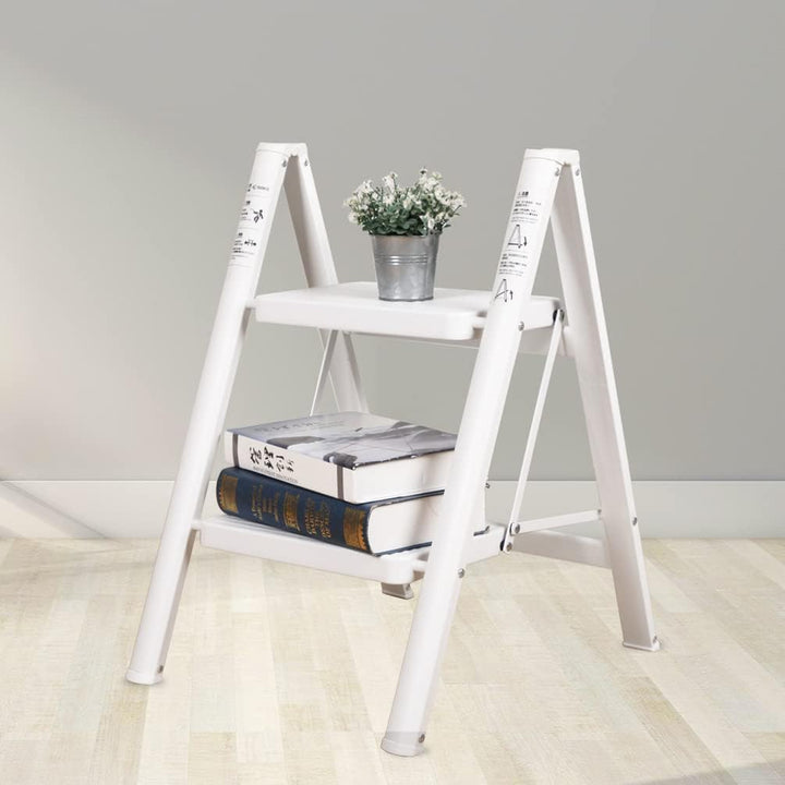 BAOYOUNI Trittleiter 2 Stufen Klappbar Haushaltsleiter Leiter rutschfeste Stufenleiter 20 cm Breite