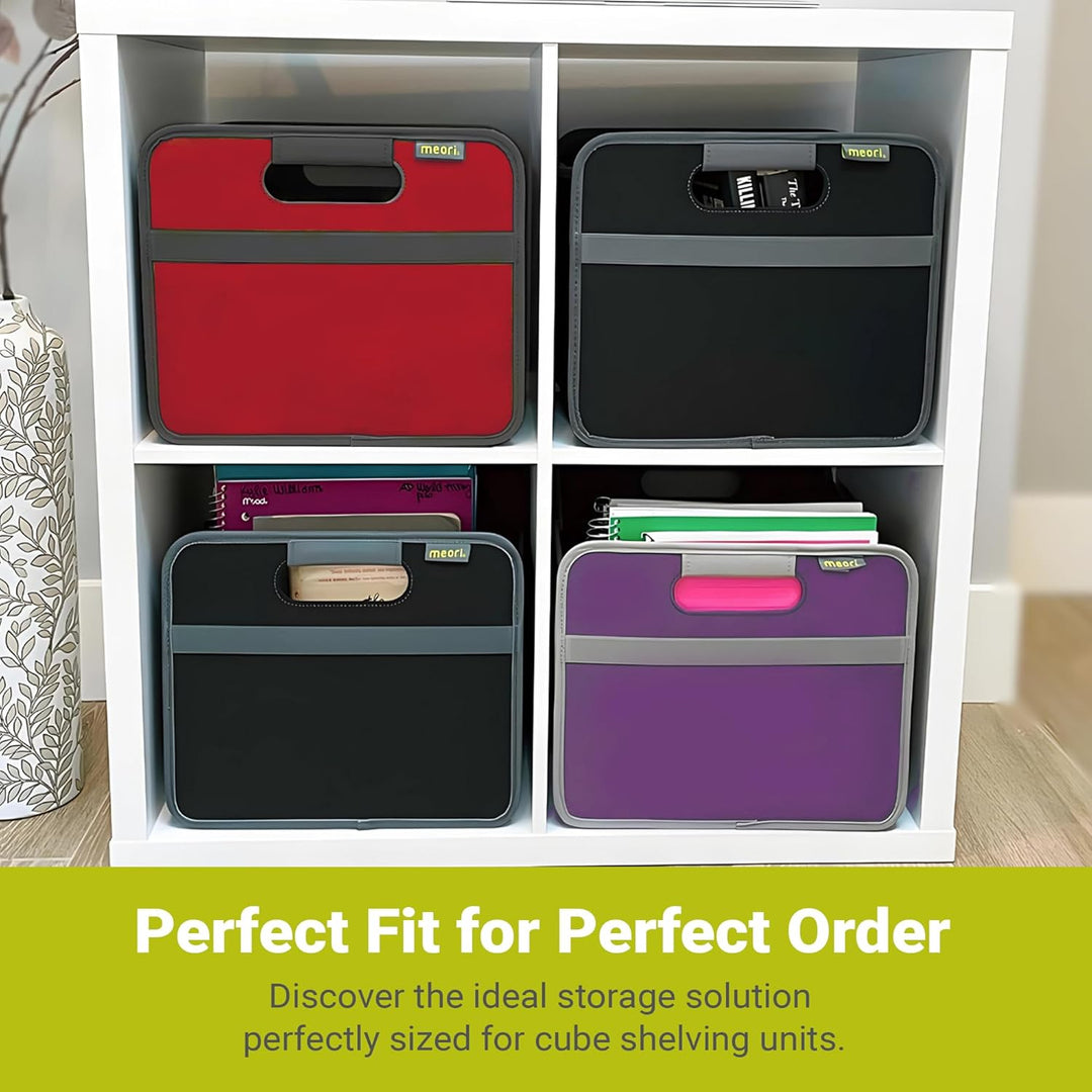 meori Faltbox Small in Rot - Stabile Klappbox S mit Griffen - perfekte Allzweck Aufbewahrungslösung