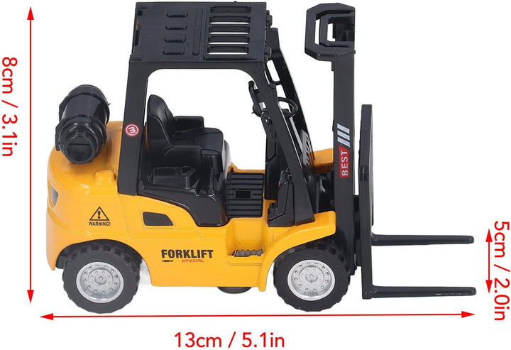 Metall Spielzeug Gabelstapler Kinder 360° Drehbar Robuster Mini Baufahrzeug Spielset ohne Batterie f