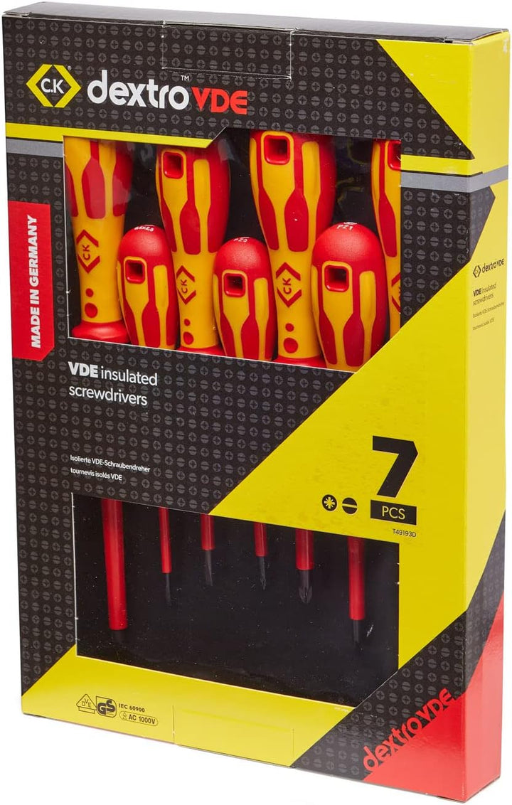 Dextro VDE Schraubendreher Satz Schlitz/PZ, 7-teilig