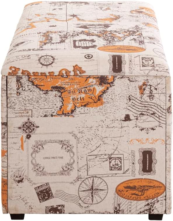 HAKU Möbel Sitztruhe, MDF, Motiv, B 65 x T 40 x H 42 cm Voyage 65 x 40 x H 42 cm Motiv, Voyage 65 x