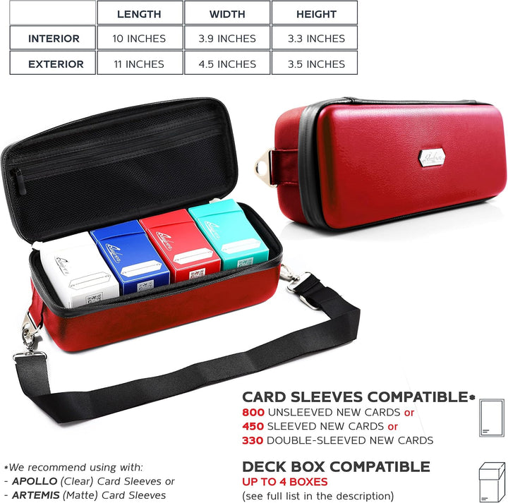 Quiver Time Karten-Tragetasche Bolt Rot - Halter für Sammelkarten und Deck-Aufbewahrungsbox, kompati